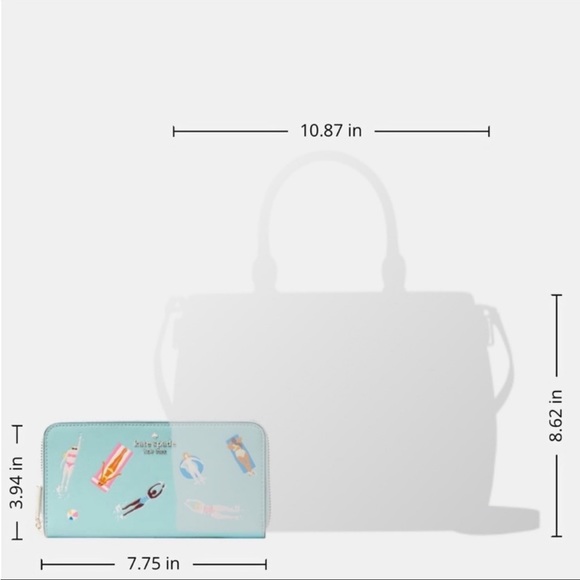 Kate Spade pool float large continental wallet Poolside Multi - Picture 7 of 8